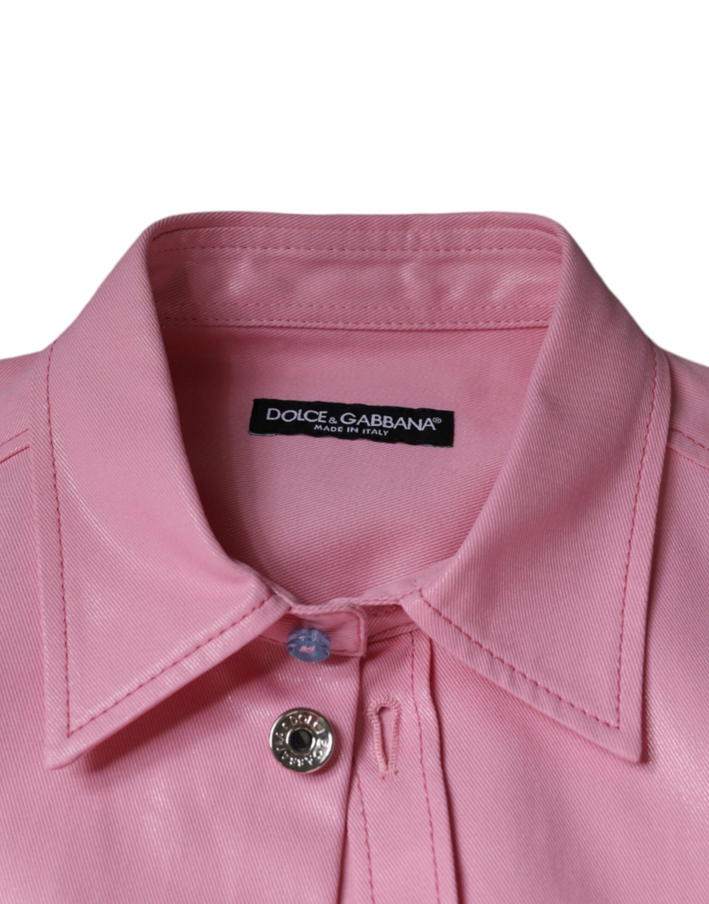 Dolce & Gabbana Pink Cotton Collared Button Down Shirt by Dolce & Gabbana