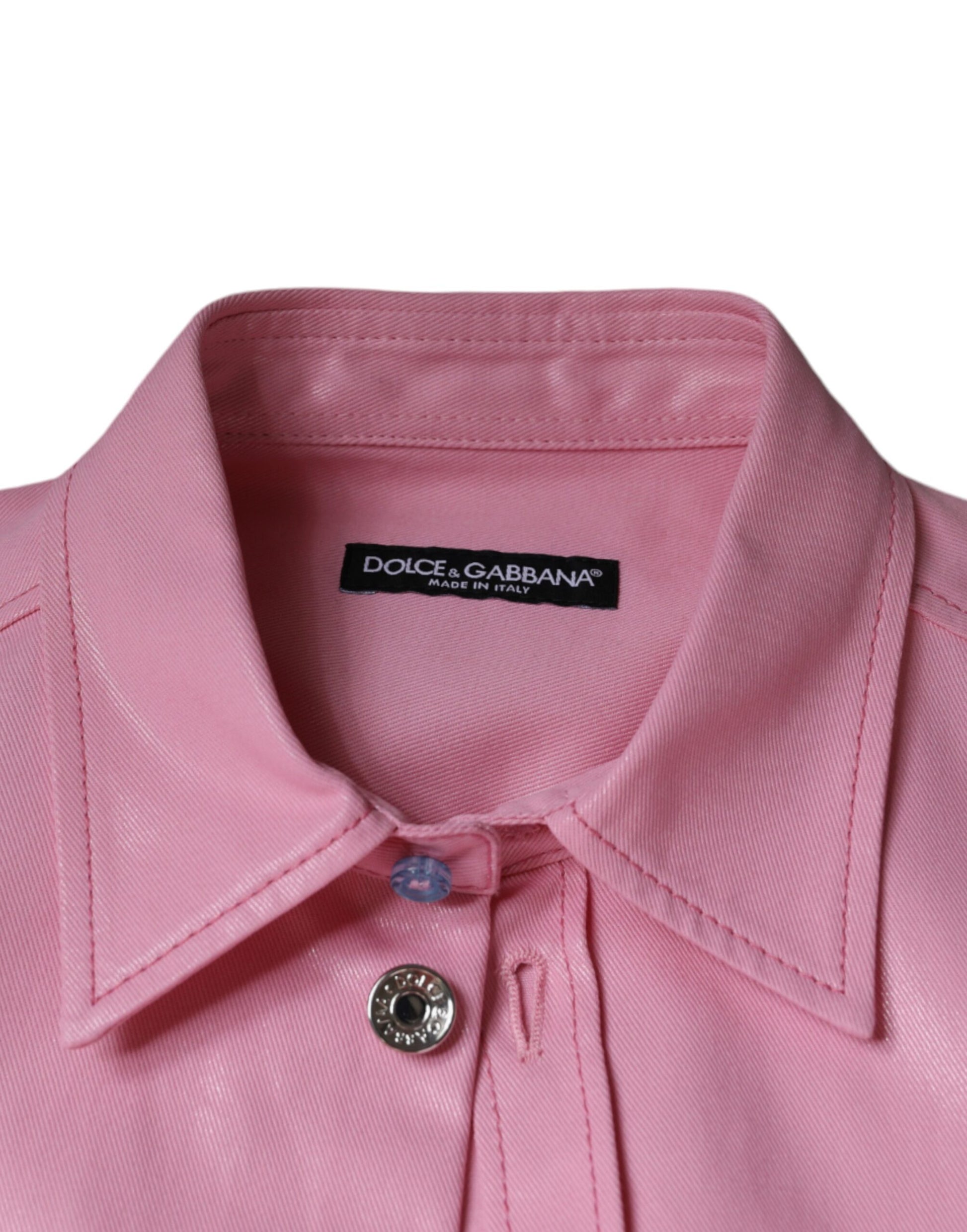 Dolce & Gabbana Pink Cotton Collared Button Down Shirt by Dolce & Gabbana