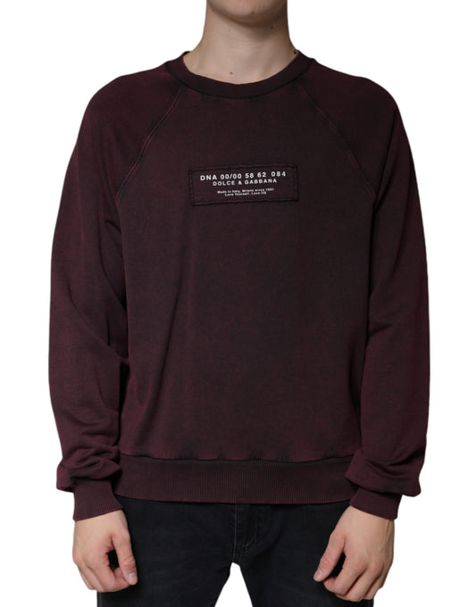 Dolce & Gabbana Maroon Logo Crew Neck Men Sweatshirt Sweater by Dolce & Gabbana