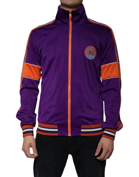 Dolce & Gabbana Purple Polyester Full Zip Long Sleeve Sweater by Dolce & Gabbana