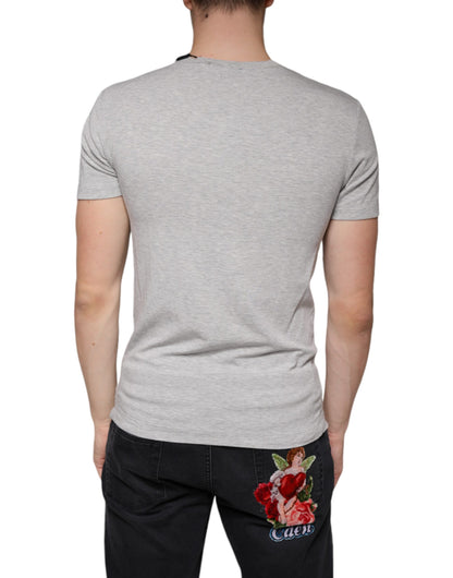 Dolce & Gabbana Gray Logo Print Crewneck Short Sleeve T-shirt by Dolce & Gabbana