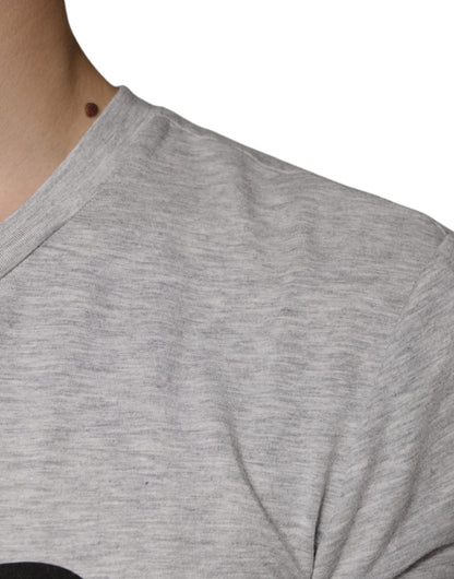 Dolce & Gabbana Gray Logo Print Crewneck Short Sleeve T-shirt by Dolce & Gabbana