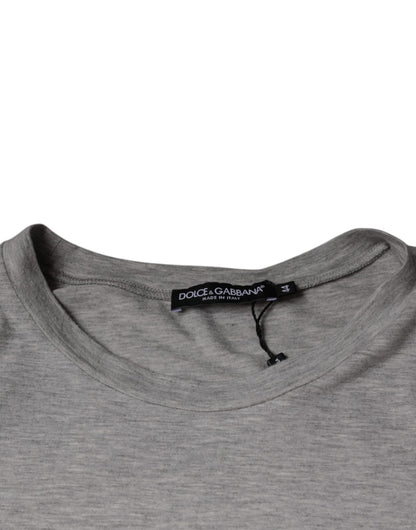 Dolce & Gabbana Gray Logo Print Crewneck Short Sleeve T-shirt by Dolce & Gabbana