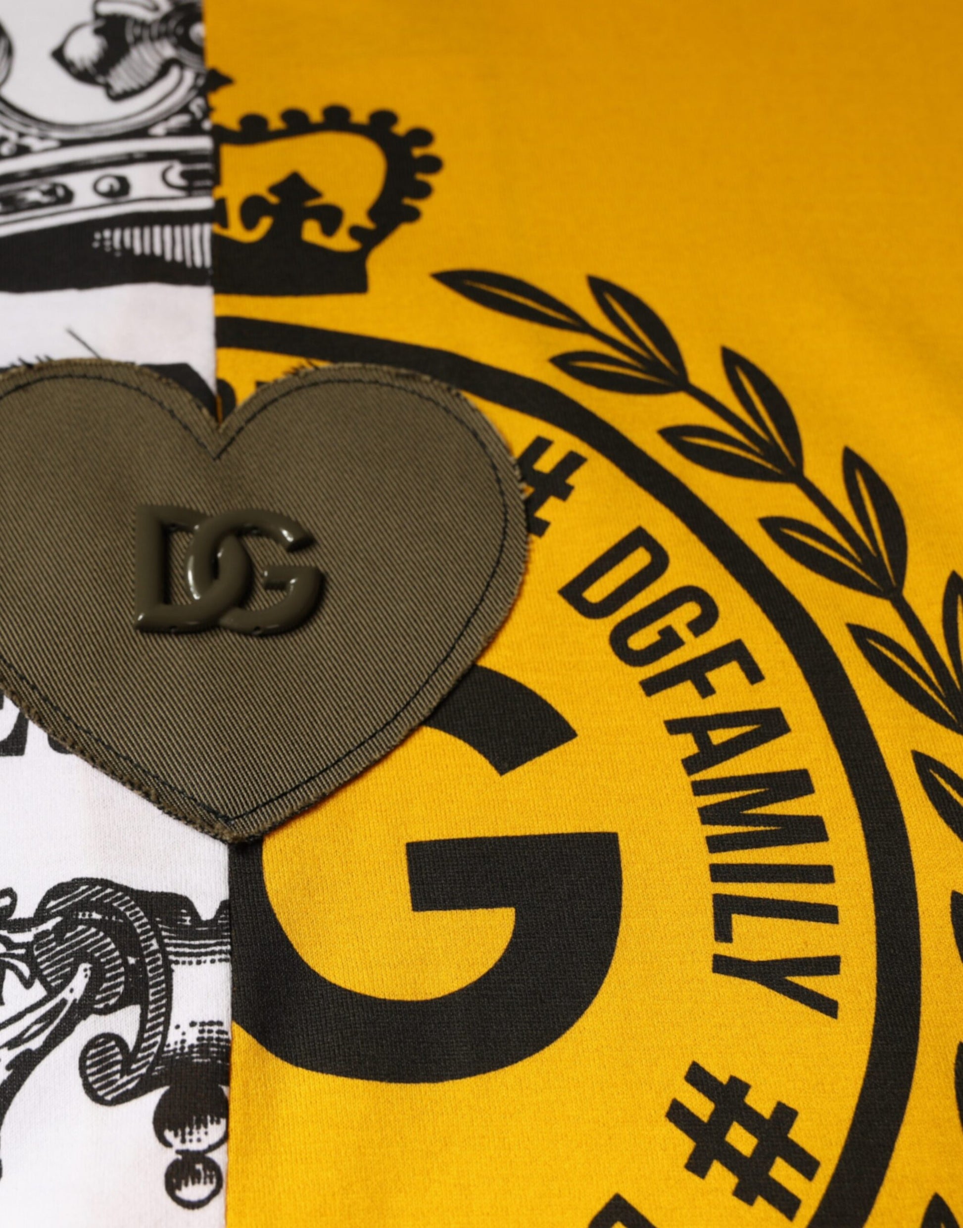 Dolce & Gabbana White Yellow Logo Print Short Sleeve T-shirt by Dolce & Gabbana