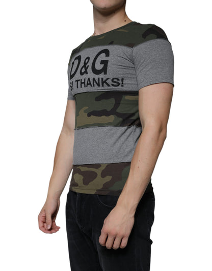 Dolce & Gabbana Multicolor Camouflage Cotton Crew Neck T-shirt by Dolce & Gabbana
