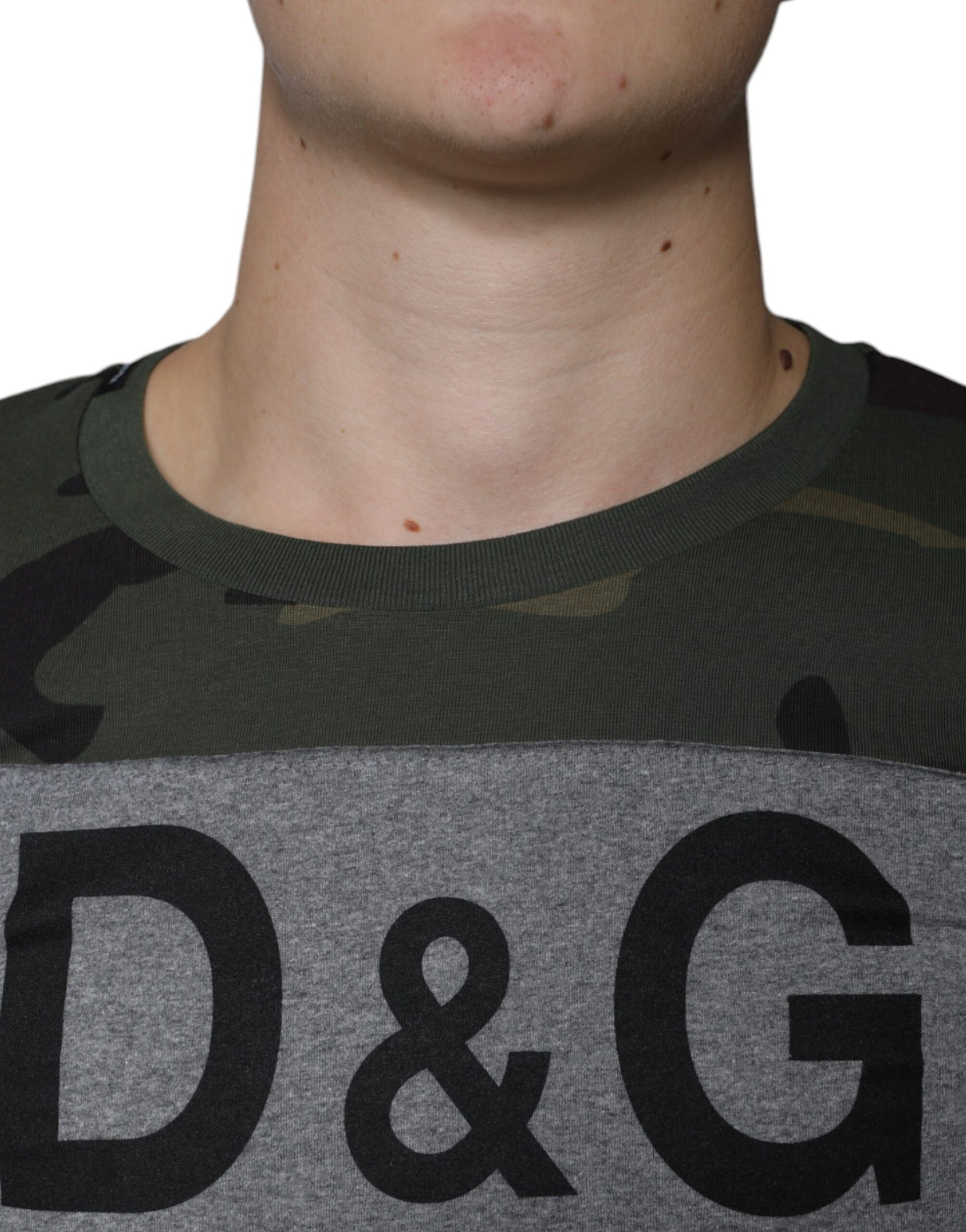 Dolce & Gabbana Multicolor Camouflage Cotton Crew Neck T-shirt by Dolce & Gabbana