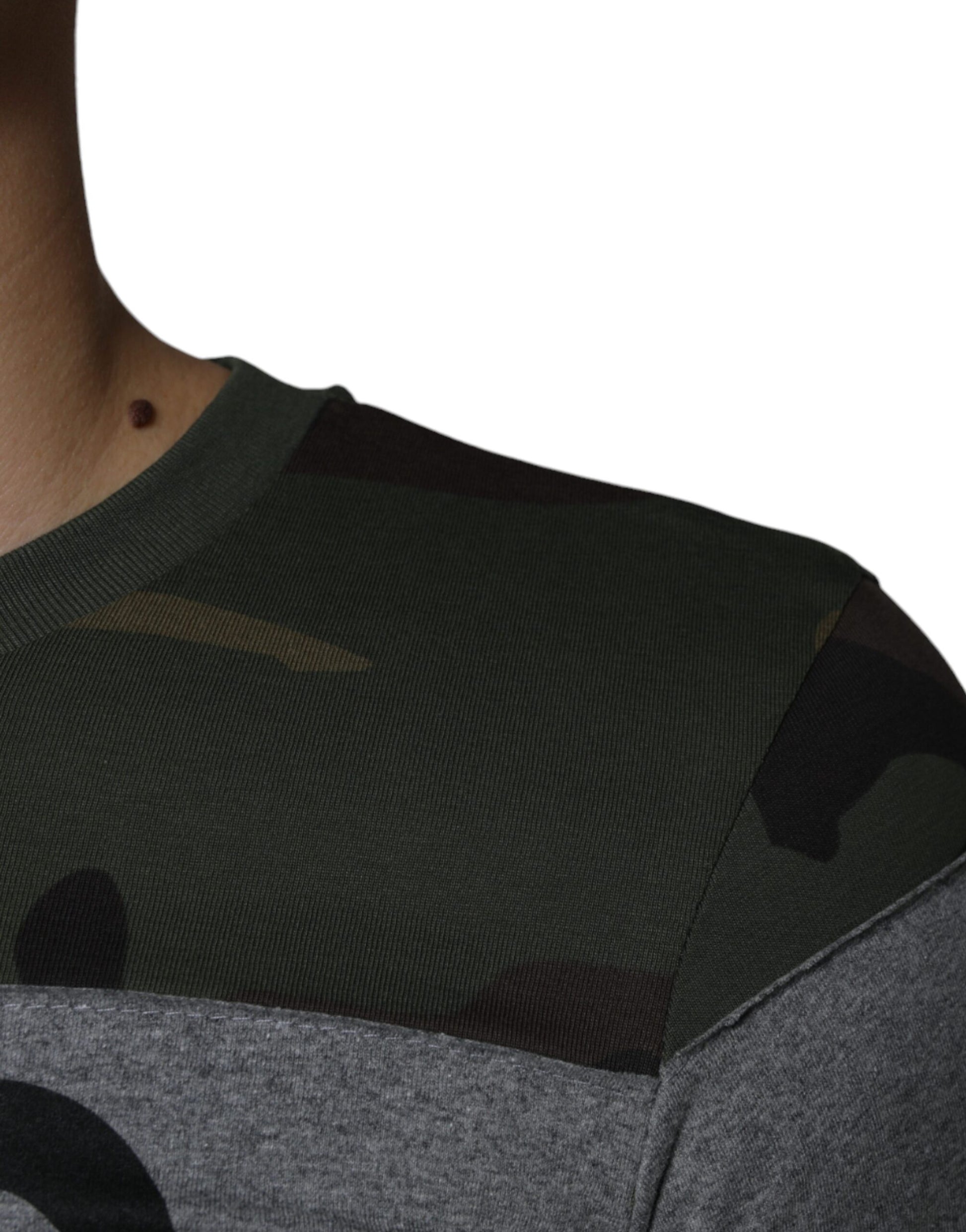 Dolce & Gabbana Multicolor Camouflage Cotton Crew Neck T-shirt by Dolce & Gabbana