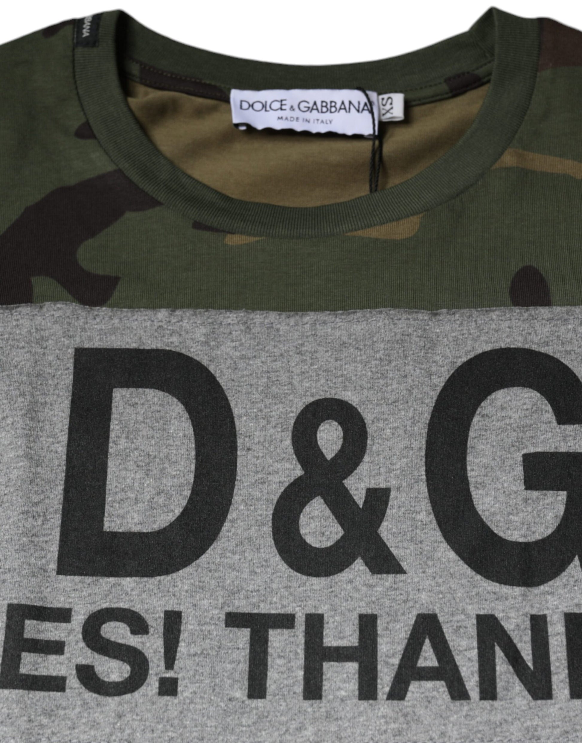 Dolce & Gabbana Multicolor Camouflage Cotton Crew Neck T-shirt by Dolce & Gabbana