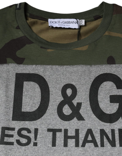 Dolce & Gabbana Multicolor Camouflage Cotton Crew Neck T-shirt by Dolce & Gabbana