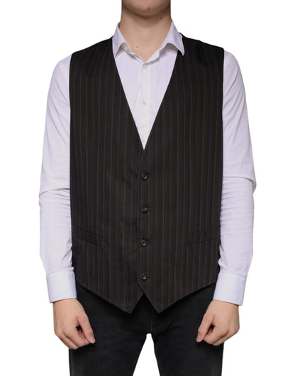 Dolce &amp; Gabbana Robe gilet en coton noir Gilet formel
