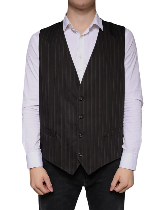 Dolce &amp; Gabbana Robe gilet en coton noir Gilet formel