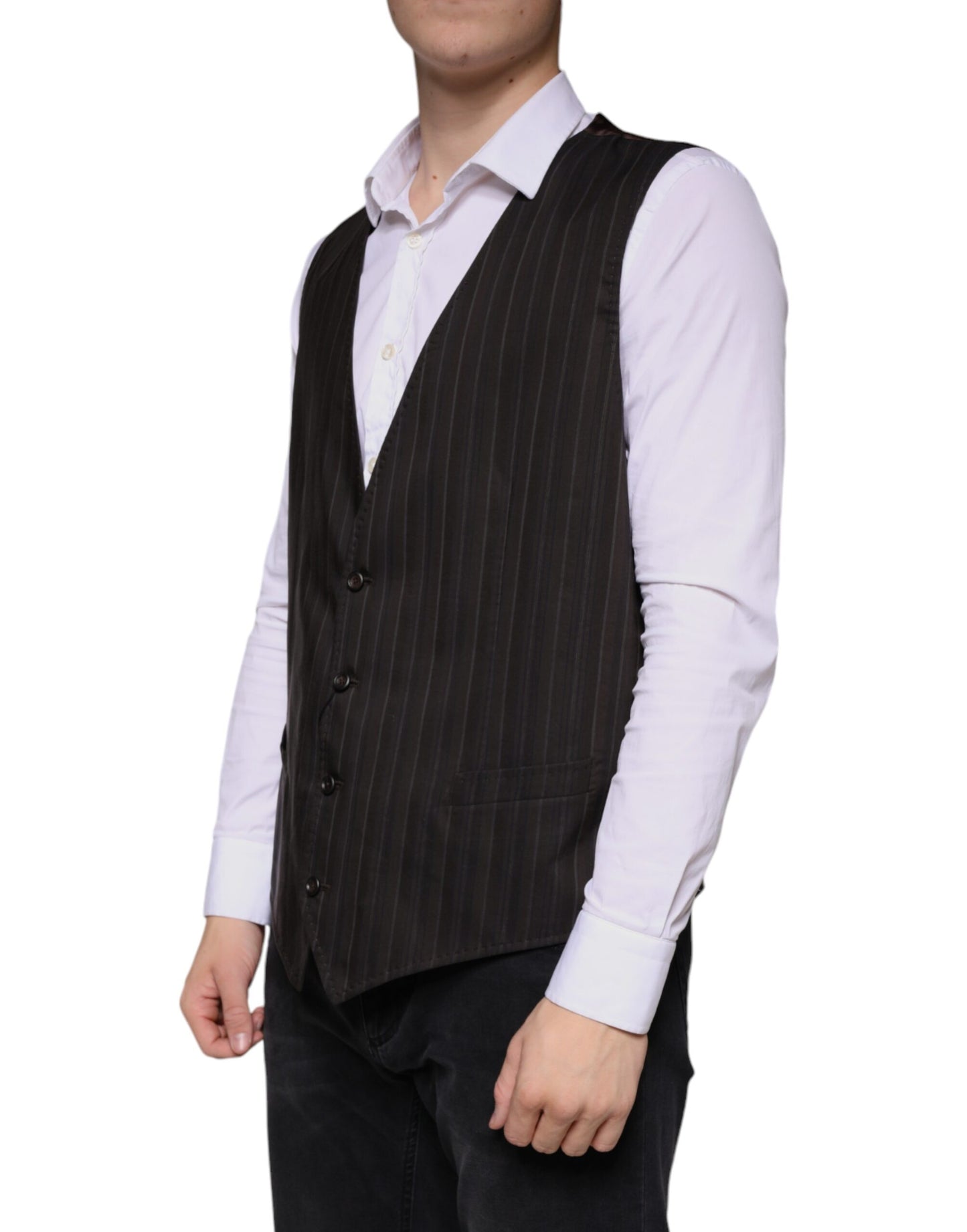 Dolce &amp; Gabbana Robe gilet en coton noir Gilet formel