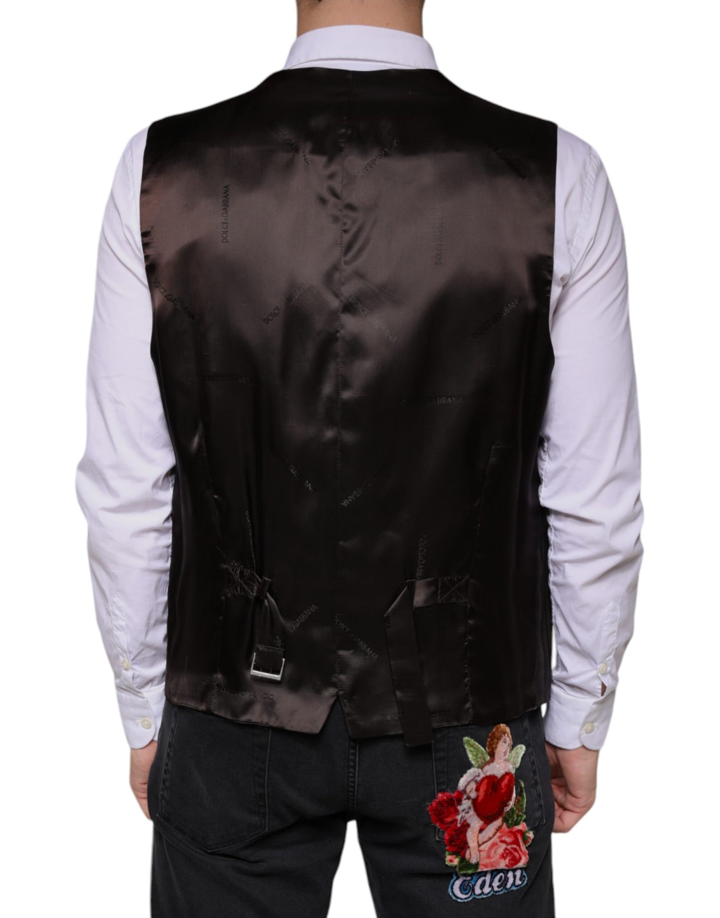 Dolce &amp; Gabbana Robe gilet en coton noir Gilet formel