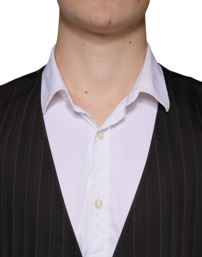 Dolce &amp; Gabbana Robe gilet en coton noir Gilet formel
