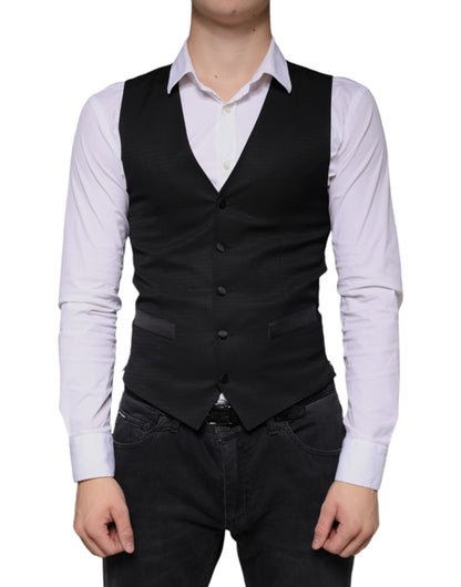 Robe gilet en laine noire Dolce &amp; Gabbana