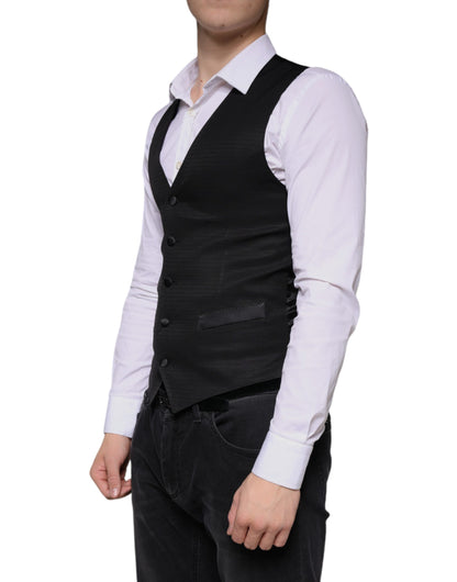 Robe gilet en laine noire Dolce &amp; Gabbana