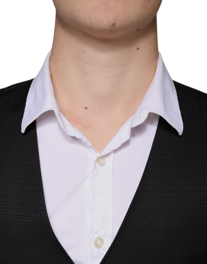 Robe gilet en laine noire Dolce &amp; Gabbana