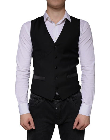 Robe gilet en laine noire Dolce &amp; Gabbana