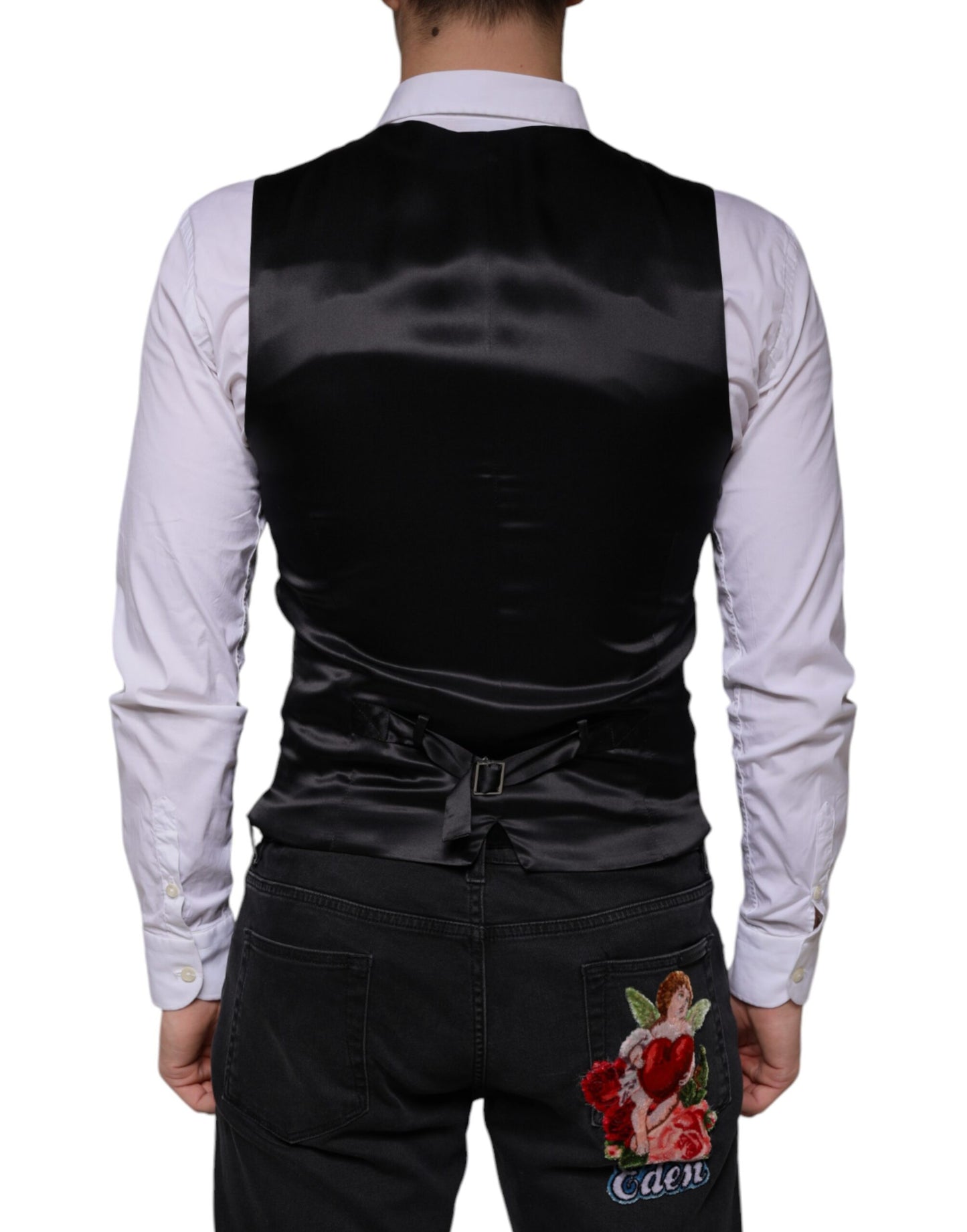 Robe gilet en laine noire Dolce &amp; Gabbana