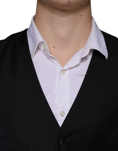 Robe gilet en laine noire Dolce &amp; Gabbana