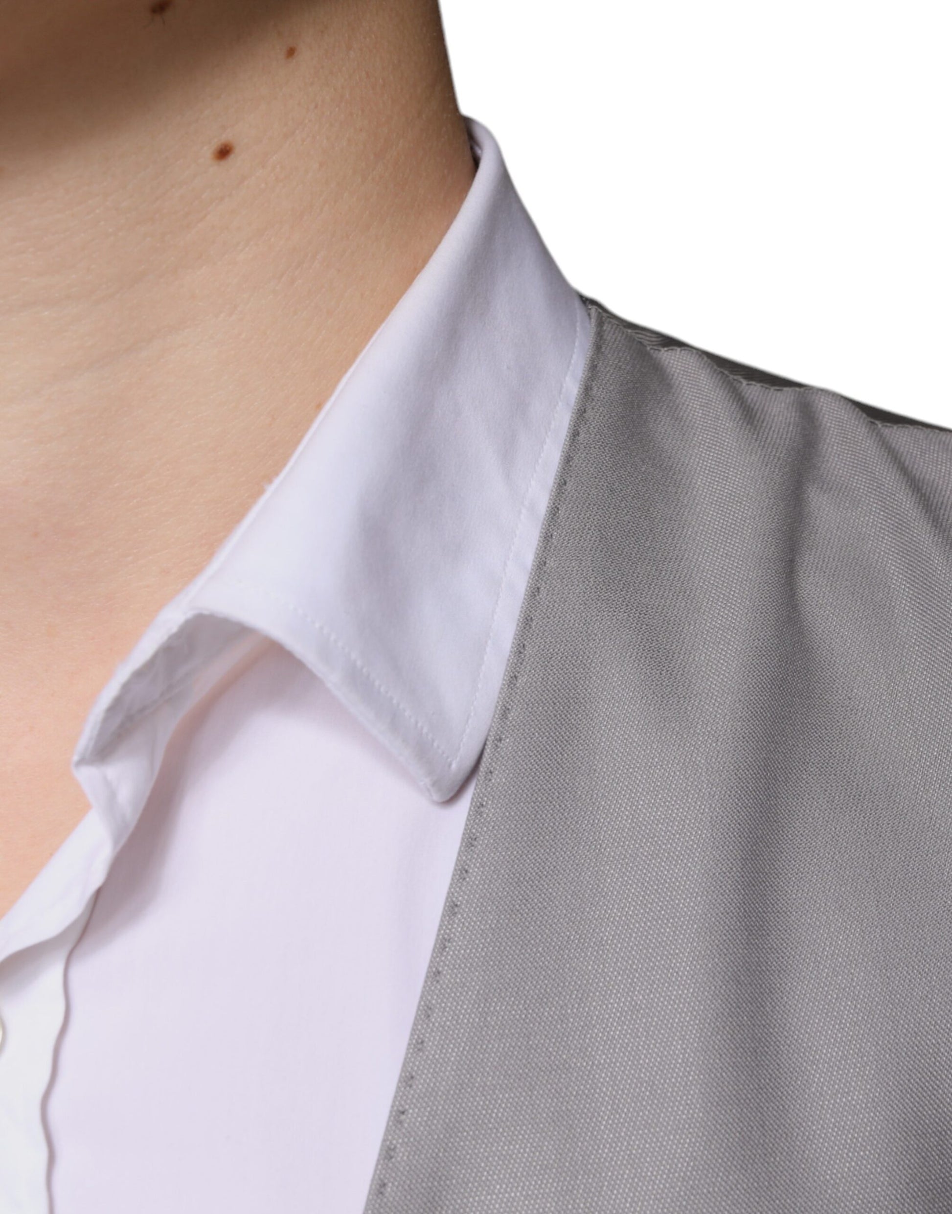 Dolce & Gabbana Light Gray Wool Formal Dress Waistcoat Vest by Dolce & Gabbana