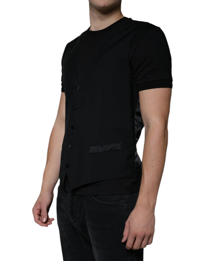 Gilet de costume en laine noire Dolce &amp; Gabbana pour homme