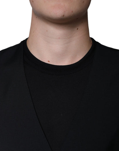 Gilet de costume en laine noire Dolce &amp; Gabbana pour homme