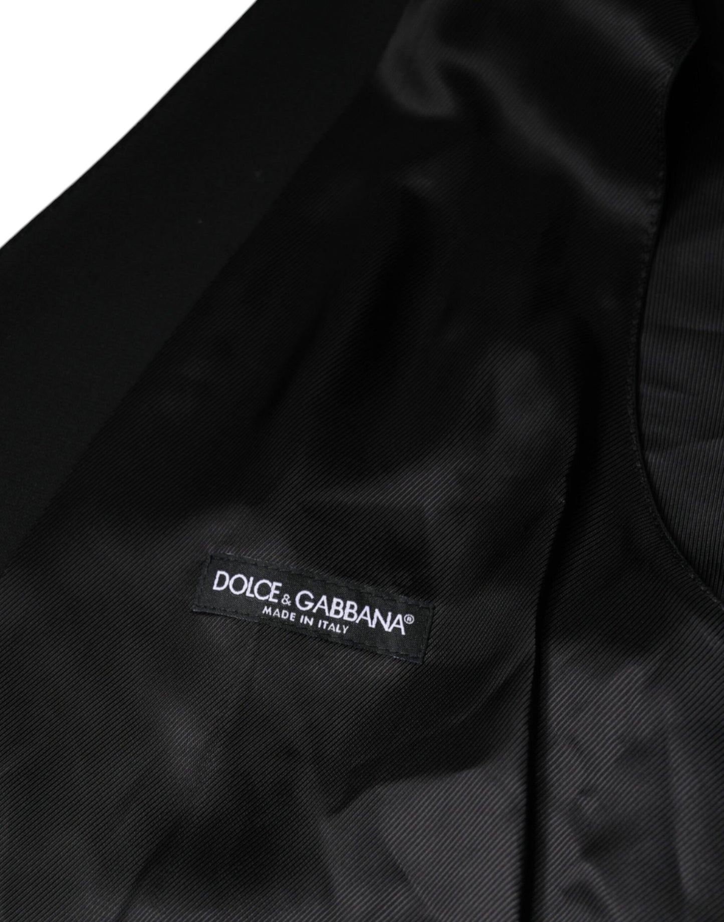 Gilet de costume en laine noire Dolce &amp; Gabbana pour homme