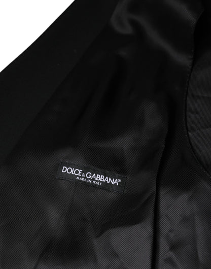 Gilet de costume en laine noire Dolce &amp; Gabbana pour homme