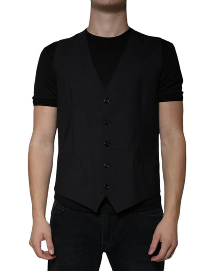 Robe gilet en laine noire Dolce &amp; Gabbana