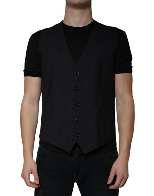 Robe gilet en laine noire Dolce &amp; Gabbana