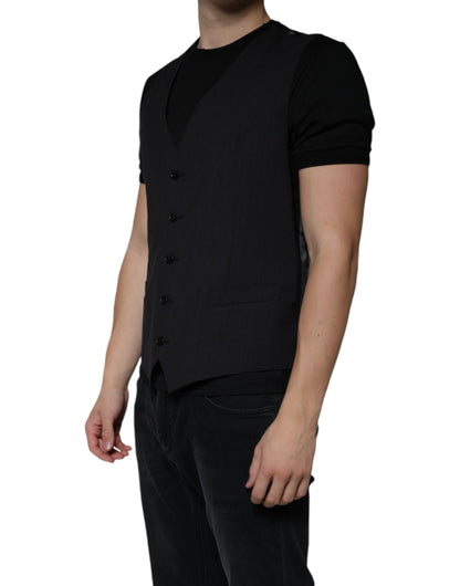 Robe gilet en laine noire Dolce &amp; Gabbana