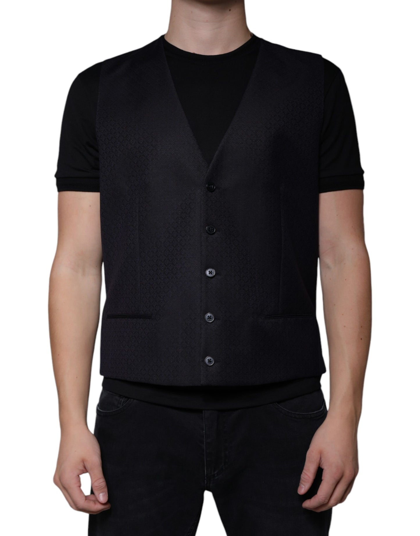 Robe gilet en laine noire Dolce &amp; Gabbana