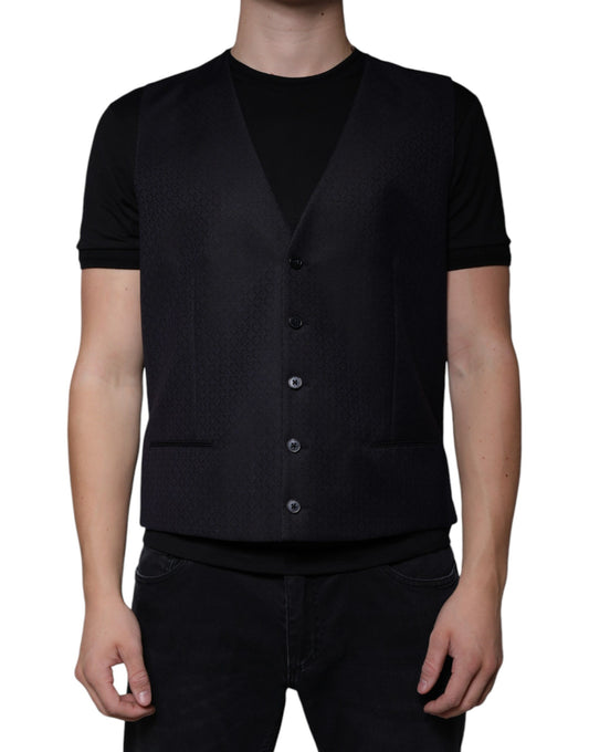 Robe gilet en laine noire Dolce &amp; Gabbana