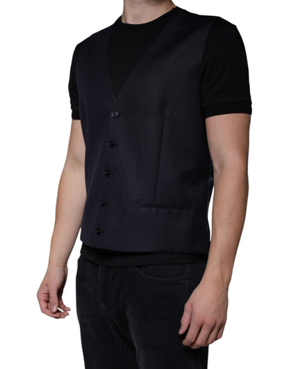 Robe gilet en laine noire Dolce &amp; Gabbana