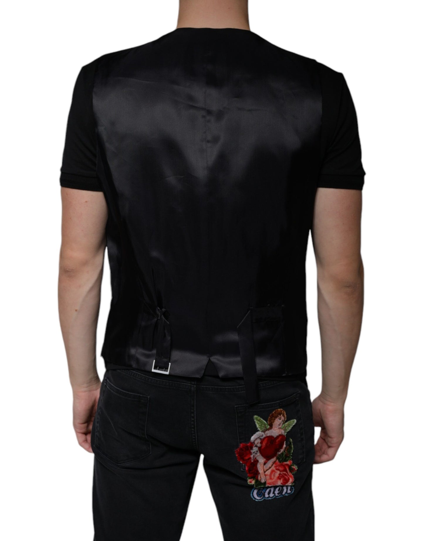 Robe gilet en laine noire Dolce &amp; Gabbana
