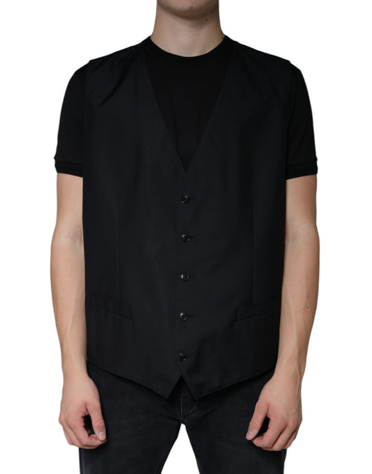 Robe gilet en laine noire Dolce &amp; Gabbana