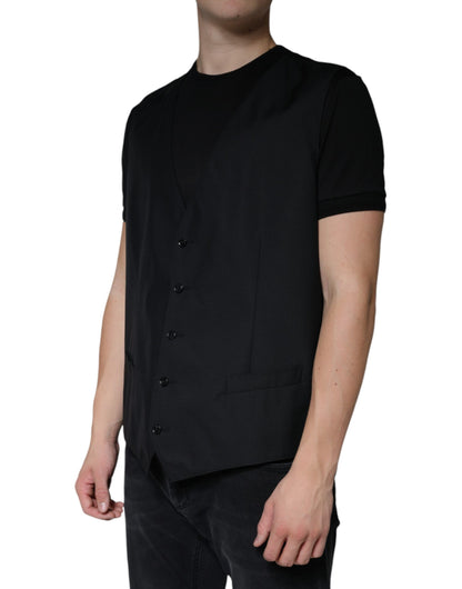 Robe gilet en laine noire Dolce &amp; Gabbana