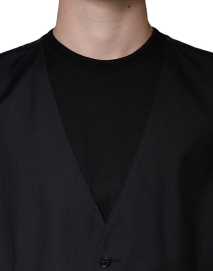 Robe gilet en laine noire Dolce &amp; Gabbana