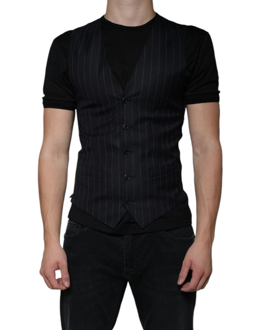 Dolce &amp; Gabbana - Gilet en cuir noir - Robe habillée