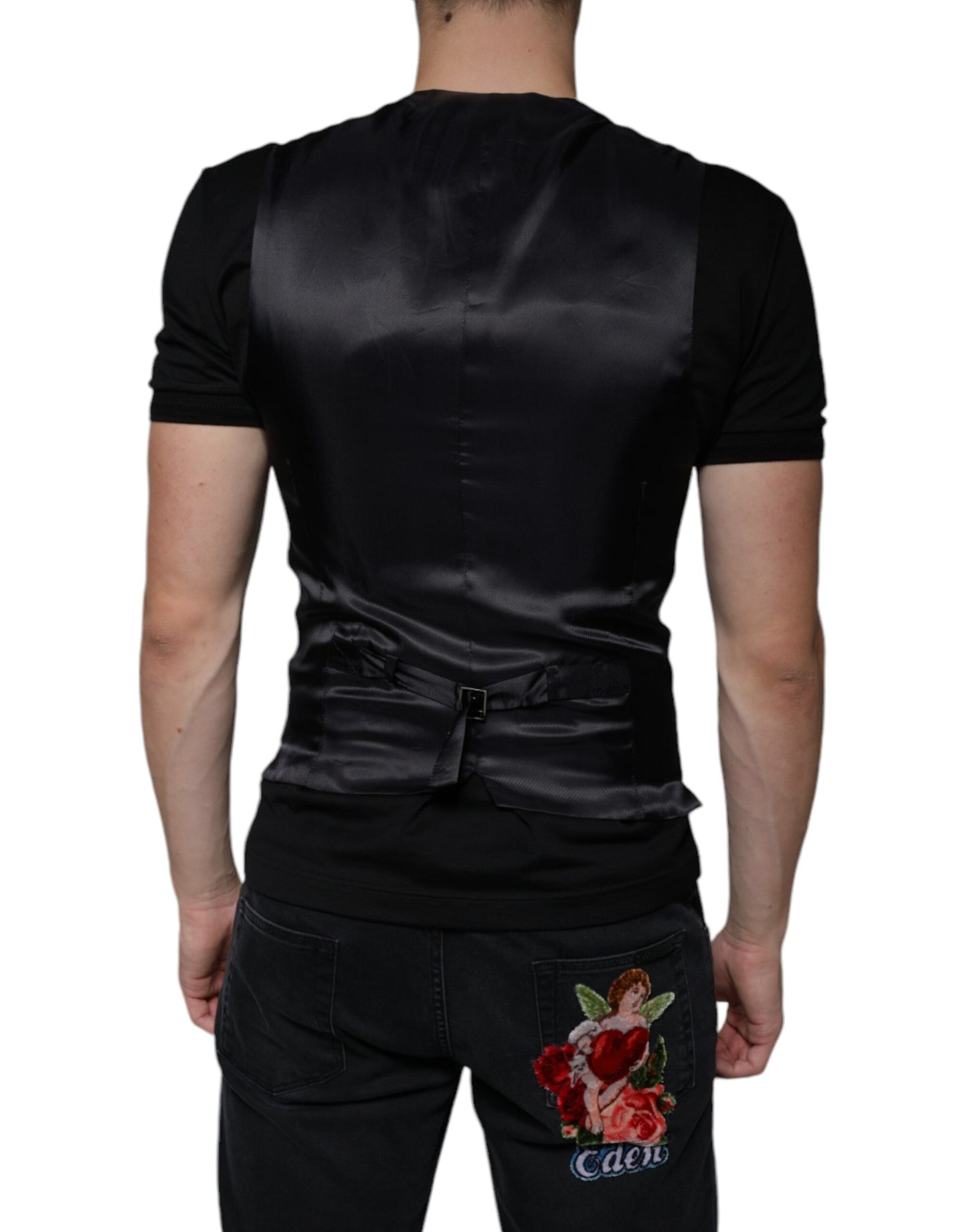 Dolce &amp; Gabbana - Gilet en cuir noir - Robe habillée