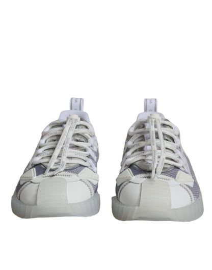 Dolce & Gabbana White Silver Low Top NS1 Sneakers Shoes by Dolce & Gabbana