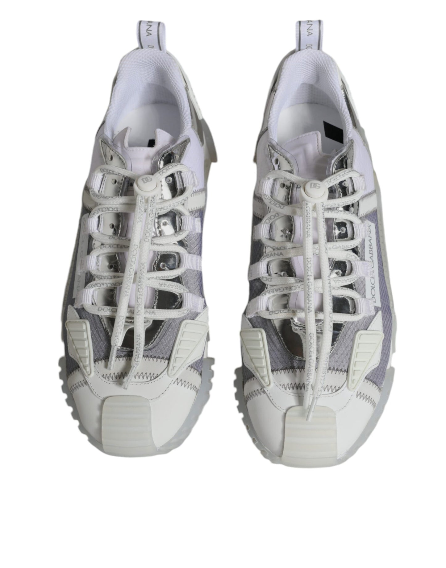 Dolce & Gabbana White Silver Low Top NS1 Sneakers Shoes by Dolce & Gabbana