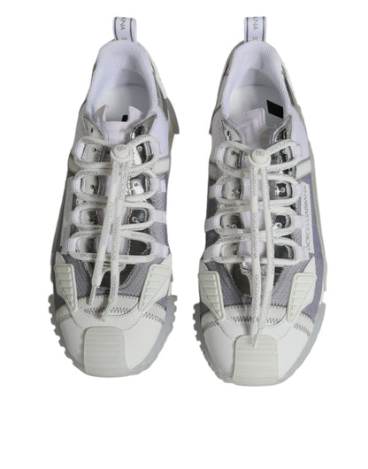 Dolce & Gabbana White Silver Low Top NS1 Sneakers Shoes by Dolce & Gabbana