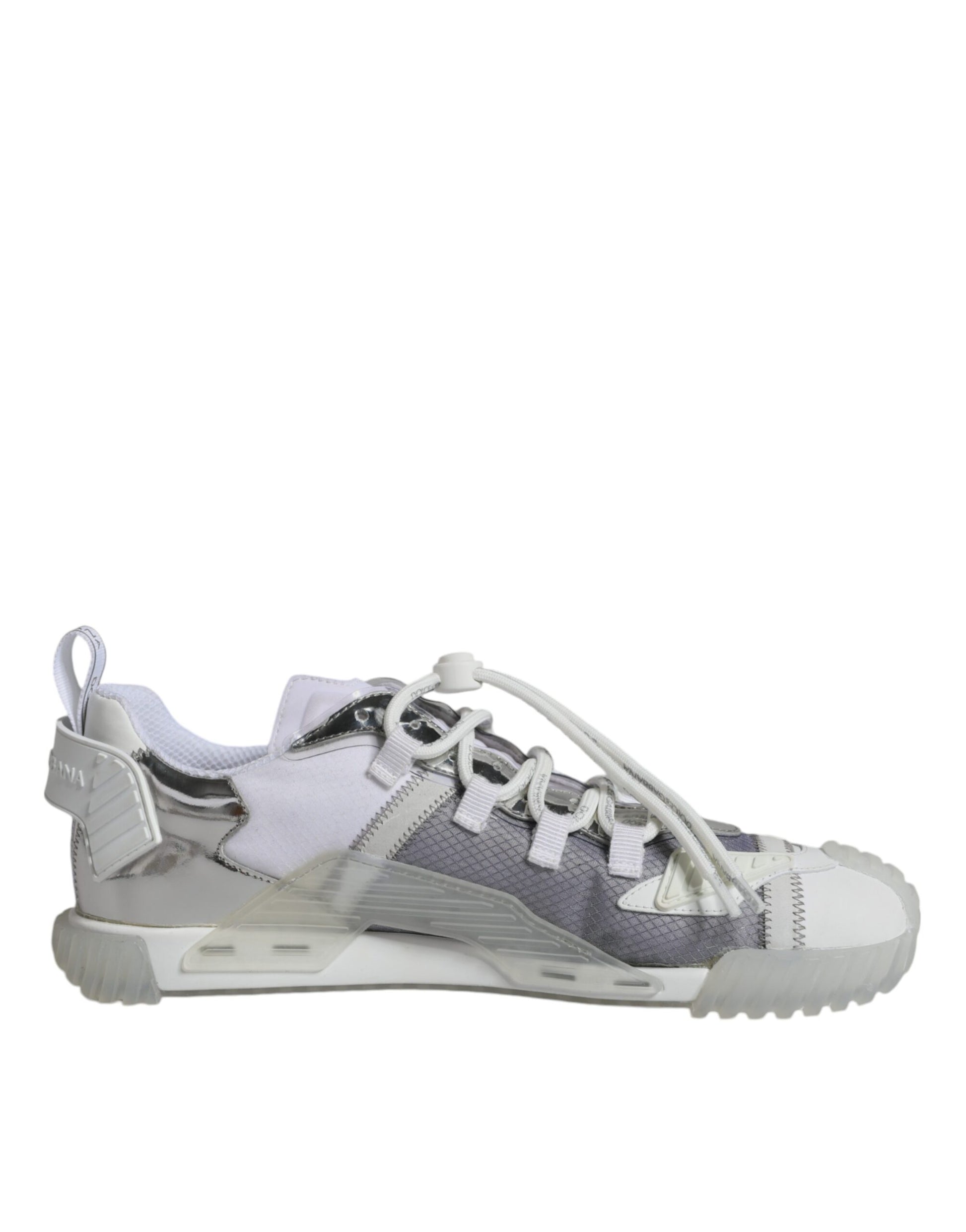 Dolce & Gabbana White Silver Low Top NS1 Sneakers Shoes by Dolce & Gabbana