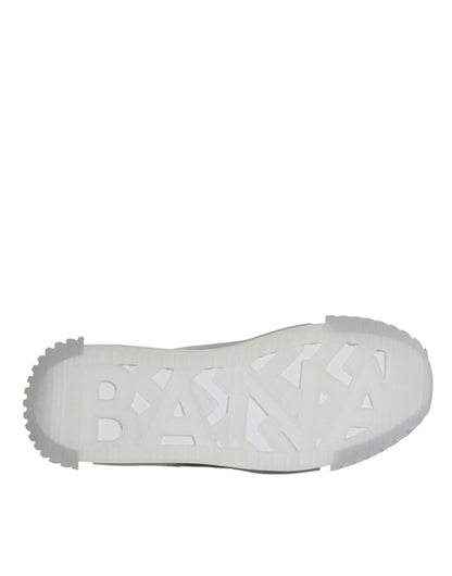 Dolce & Gabbana White Silver Low Top NS1 Sneakers Shoes by Dolce & Gabbana