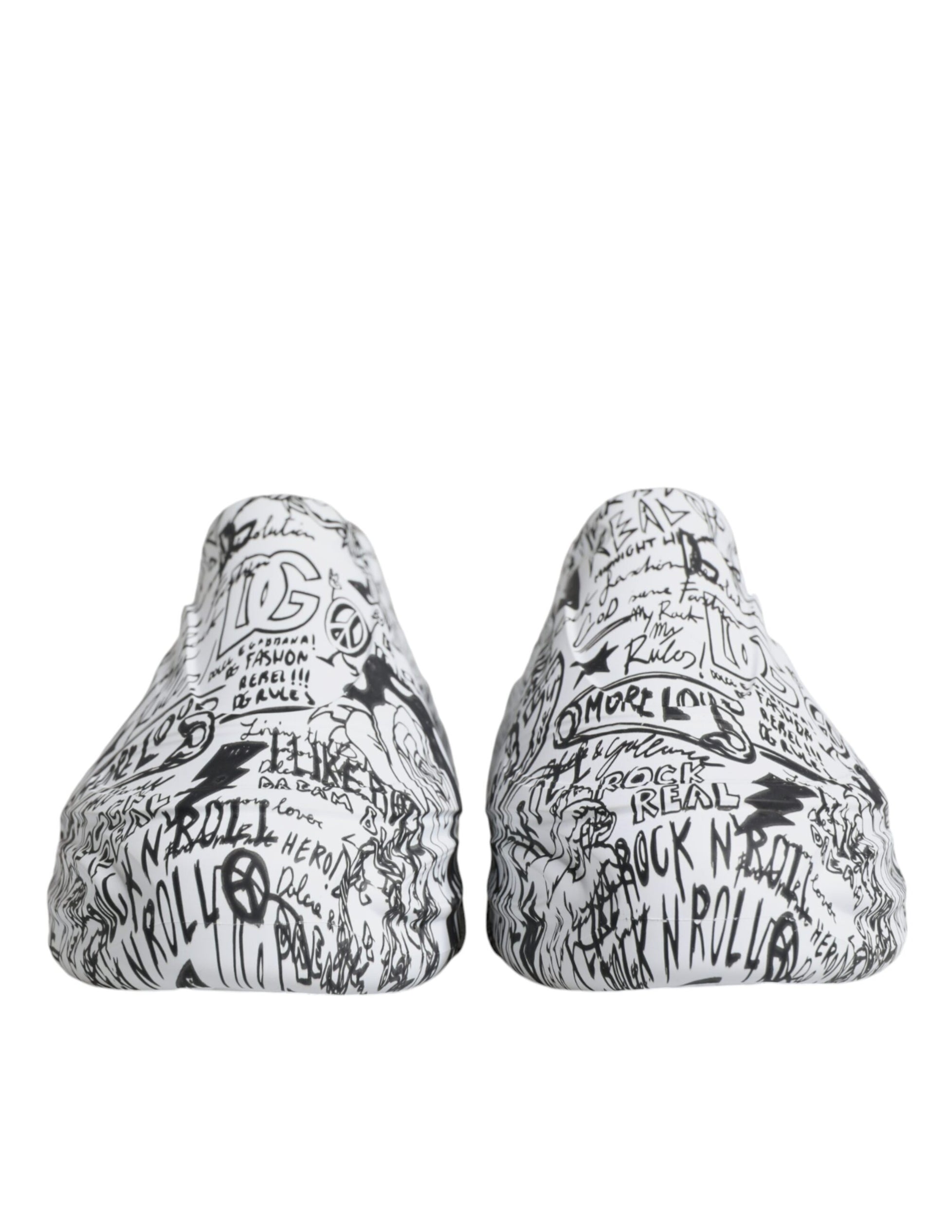 Dolce & Gabbana White Black Graffiti Daymaster Sneakers Shoes by Dolce & Gabbana