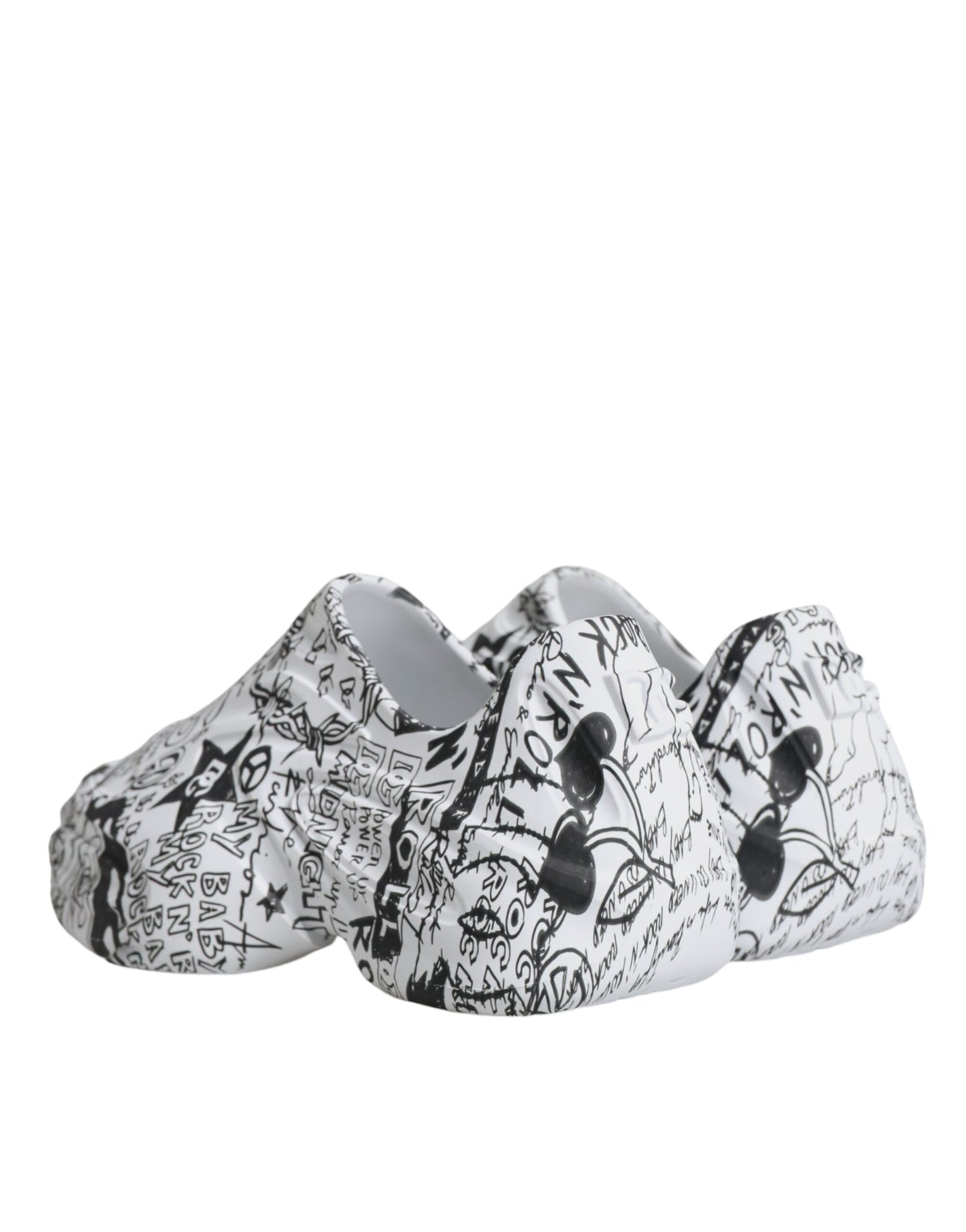 Dolce & Gabbana White Black Graffiti Daymaster Sneakers Shoes by Dolce & Gabbana