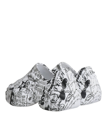 Dolce & Gabbana White Black Graffiti Daymaster Sneakers Shoes by Dolce & Gabbana