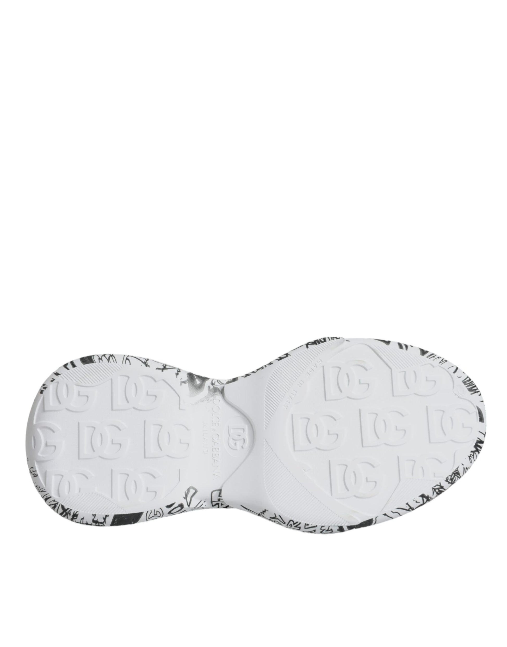 Dolce & Gabbana White Black Graffiti Daymaster Sneakers Shoes by Dolce & Gabbana